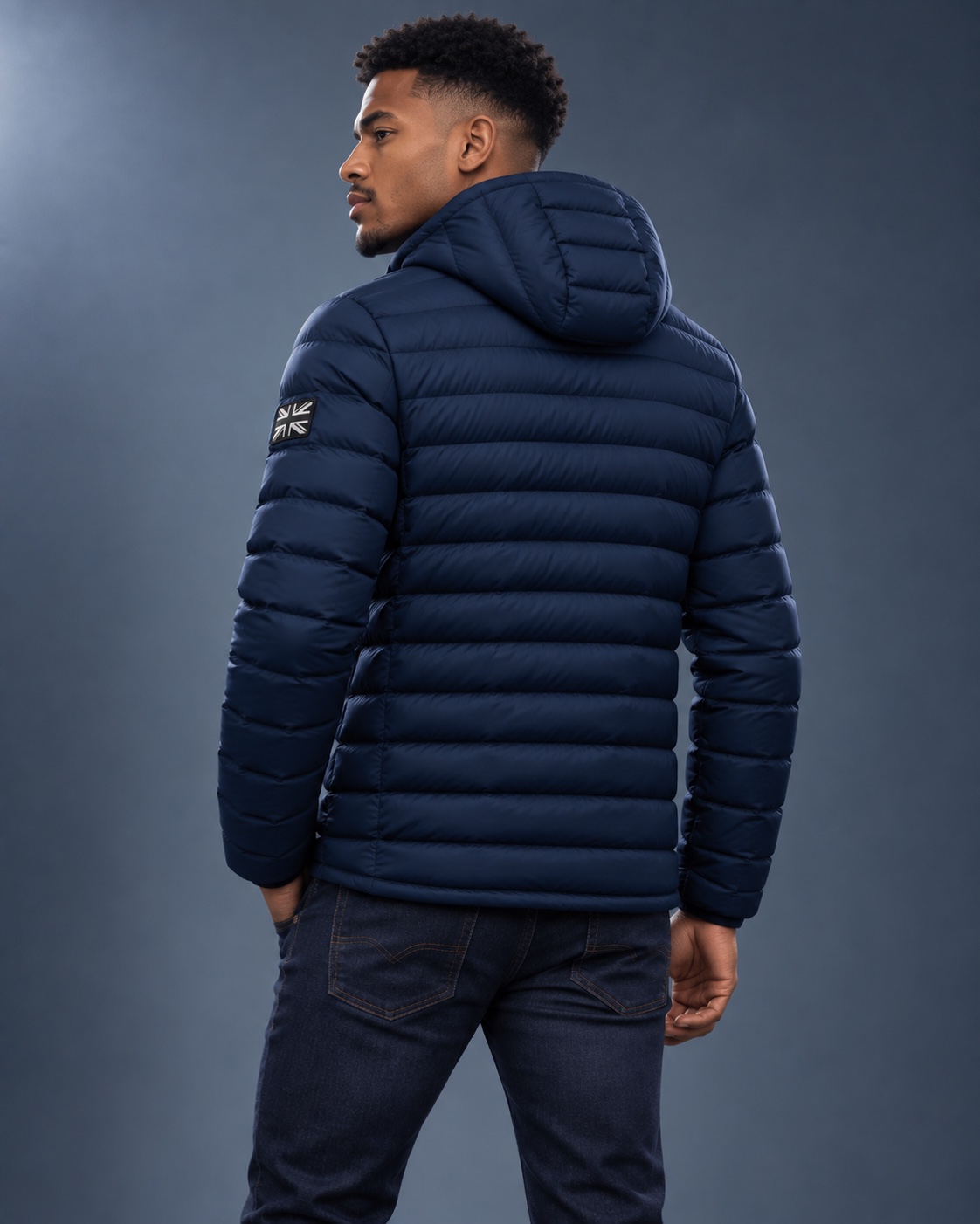 DROW Wear AJ Stealth Coat Navy Blue - Image 5