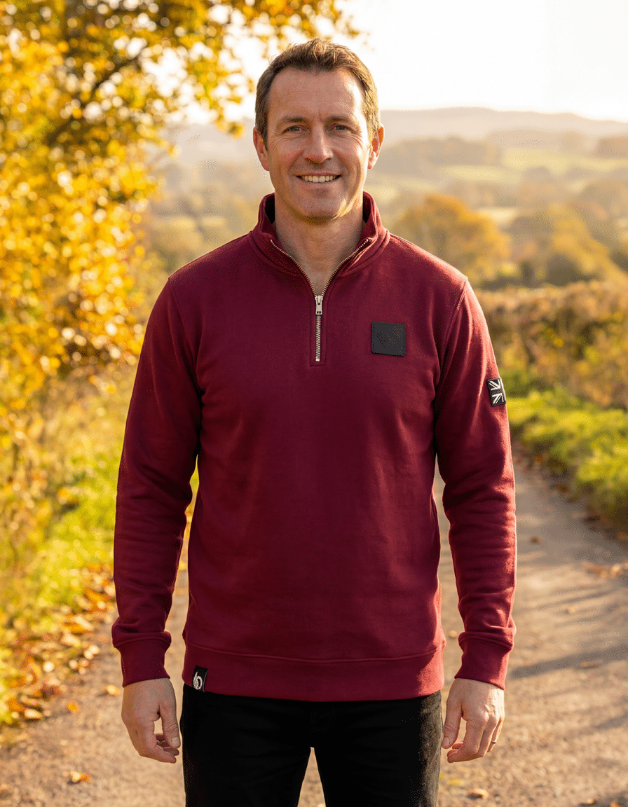 Combat Burgundy Quater Zip Sweatshirt