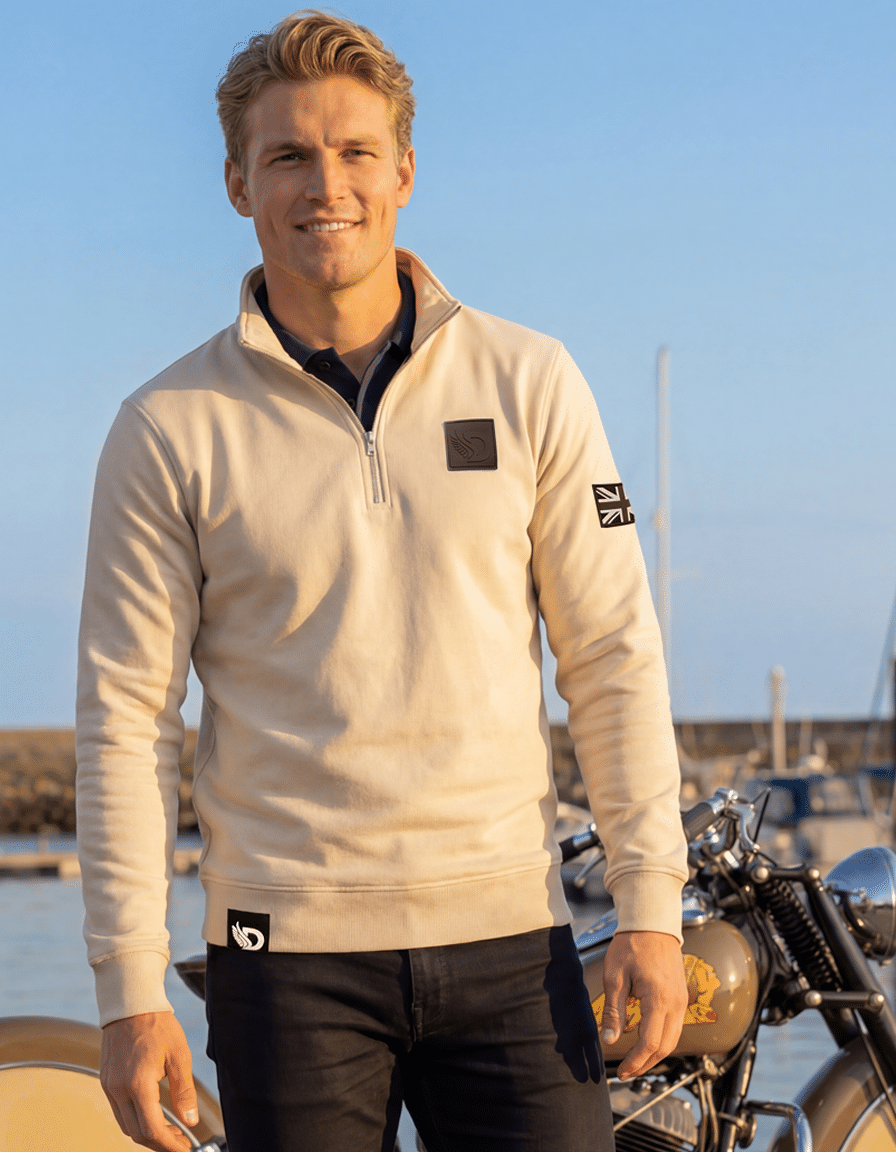 Smoked Oat Quarter Zip Sweatshirt