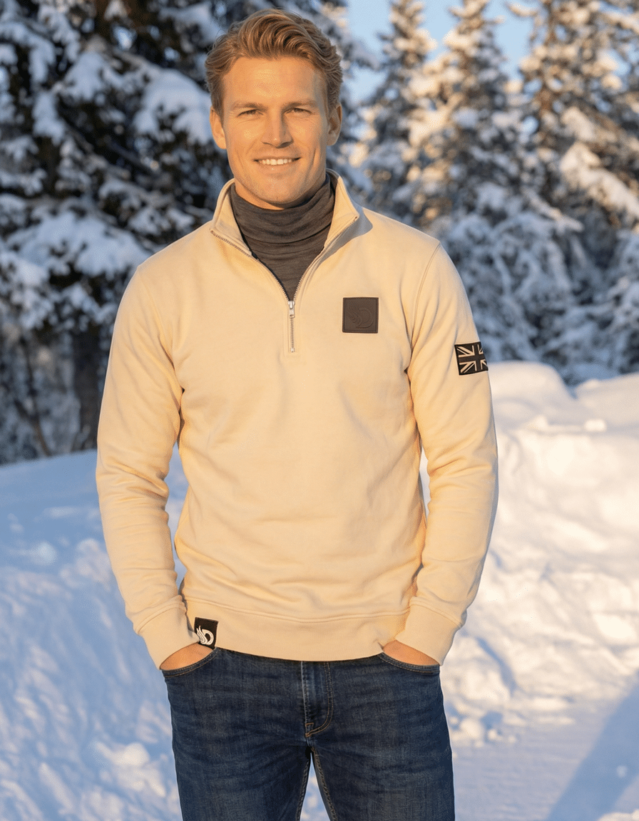 Smoked Oat Quarter Zip Sweatshirt - Image 3