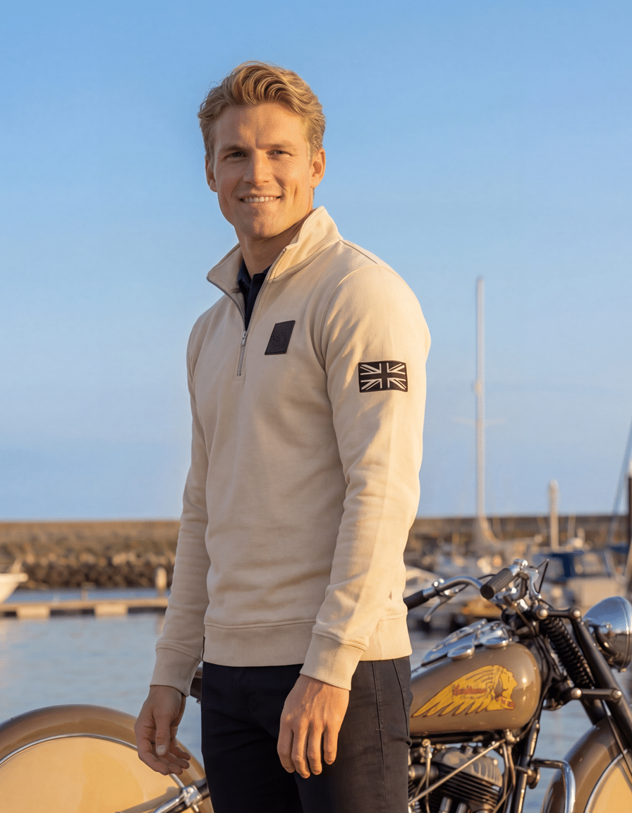 Smoked Oat Quarter Zip Sweatshirt - Image 2