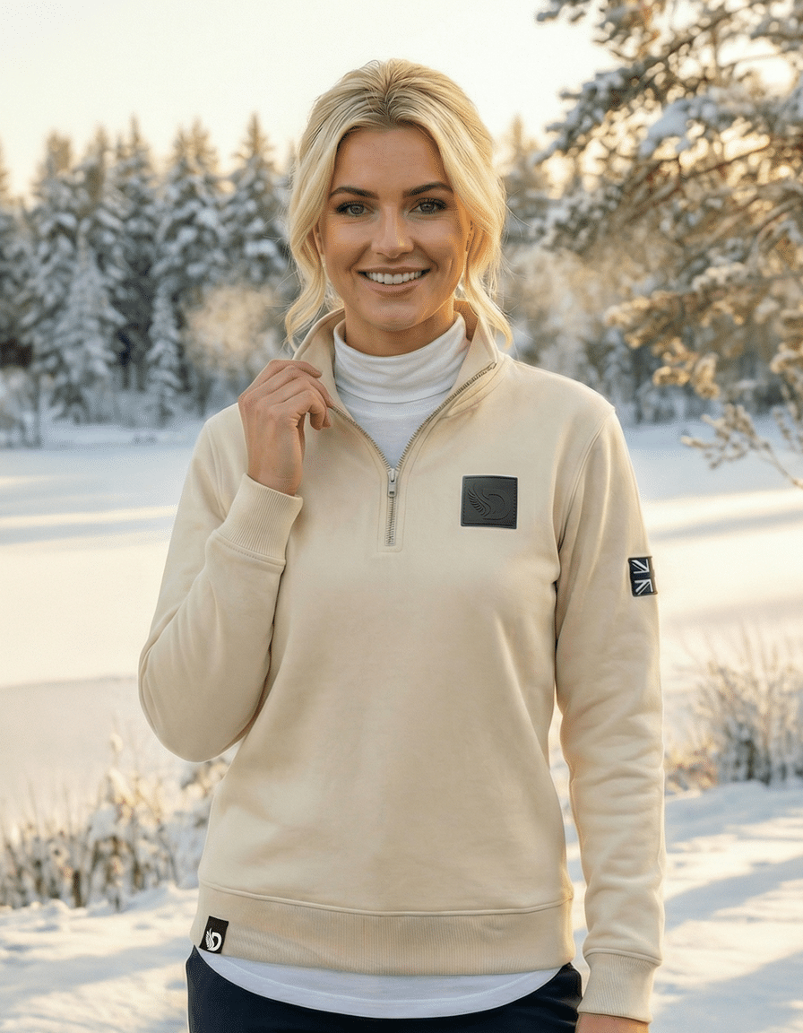 Smoked Oat Quarter Zip Sweatshirt - Image 3