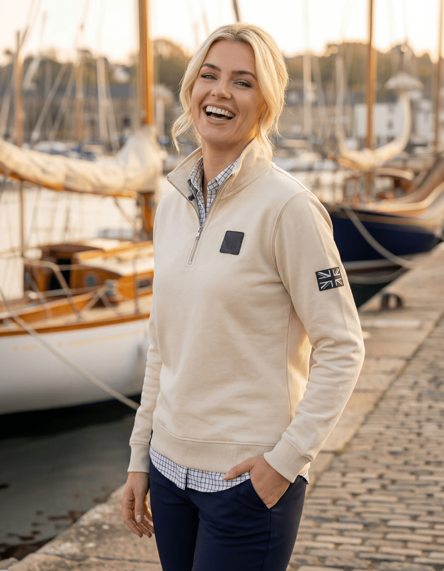 Smoked Oat Quarter Zip Sweatshirt - Image 2