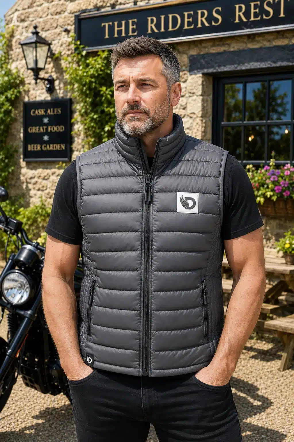 DROW Charcoal Lightweight Gilet - Image 2