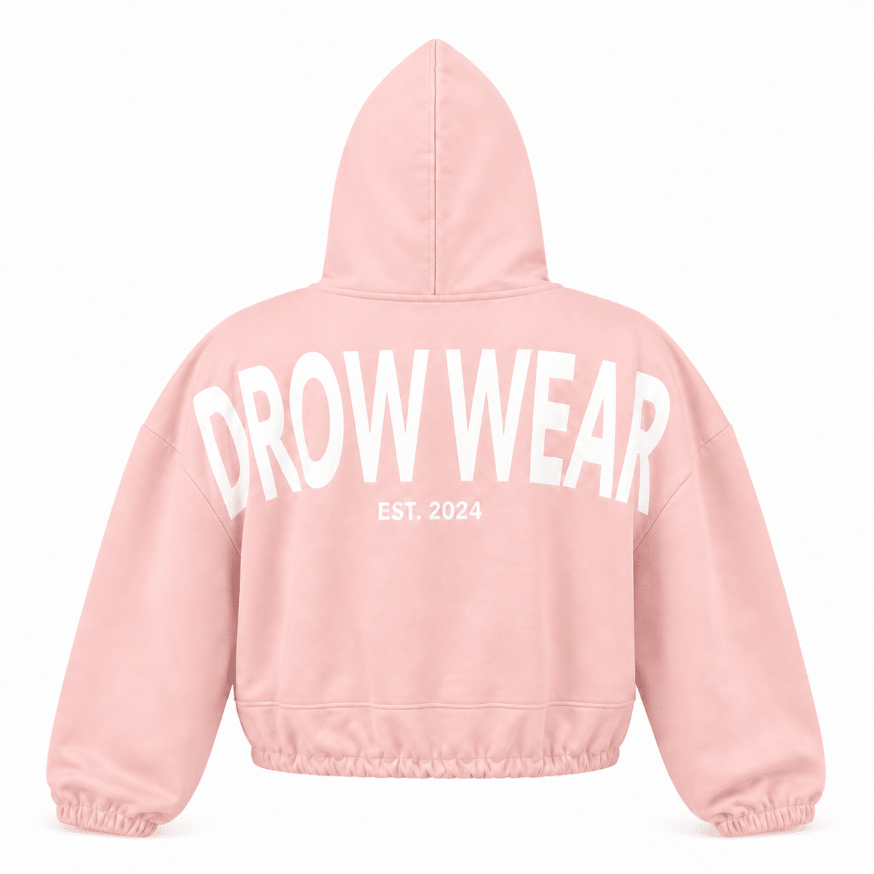 Back artwork on the Fearless Pink Oversized Cropped Hoodie