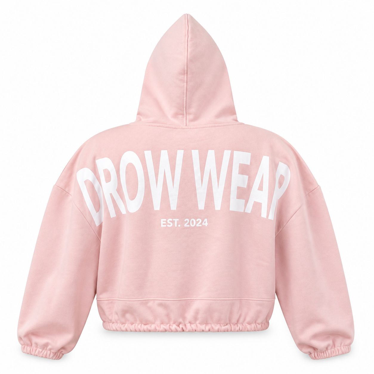 Back product view of the Fearless Pink Oversized Cropped Hoodie