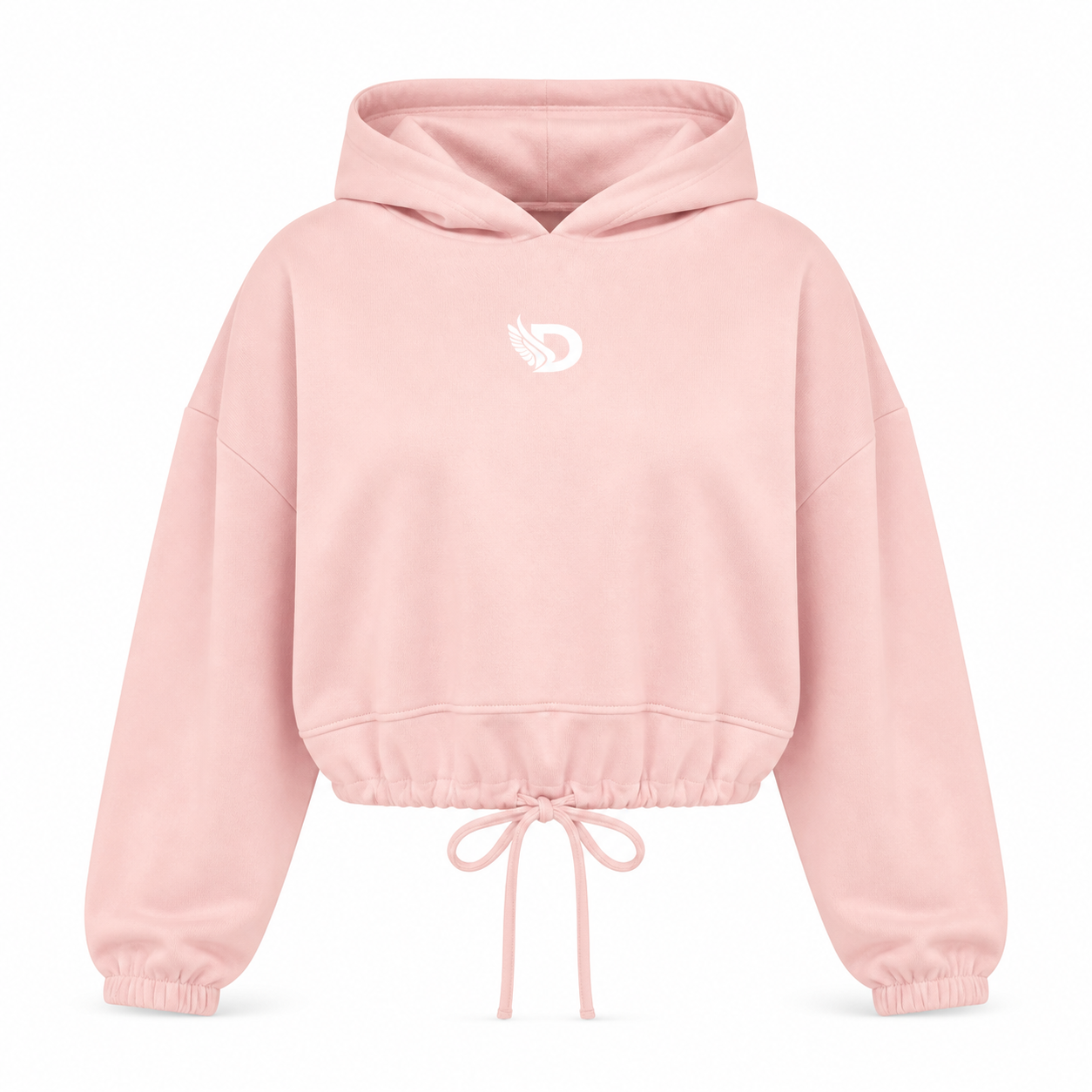 Front product view of the Fearless Pink Oversized Cropped Hoodie